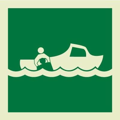 Impresión de pantalla de seda / UV señalización fotoluminiscente en color amarillo-verde para la seguridad de los buques